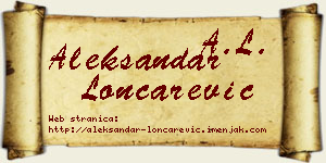 Aleksandar Lončarević vizit kartica